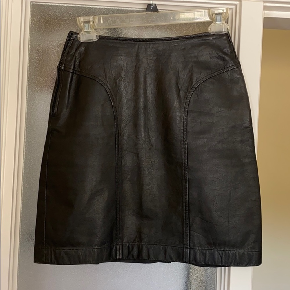 Vintage Black 100% leather skirt